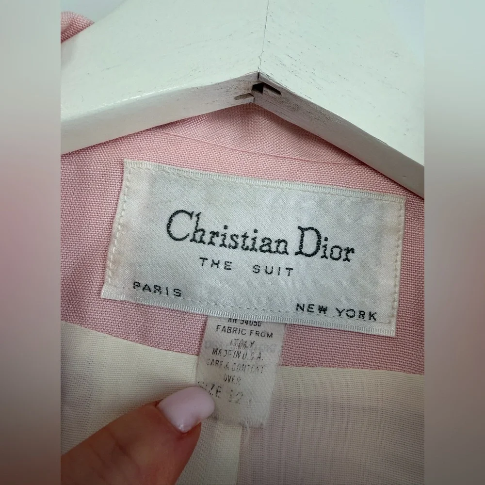 Vintage Christian Dior Peplum Blazer Light Pink Size 12